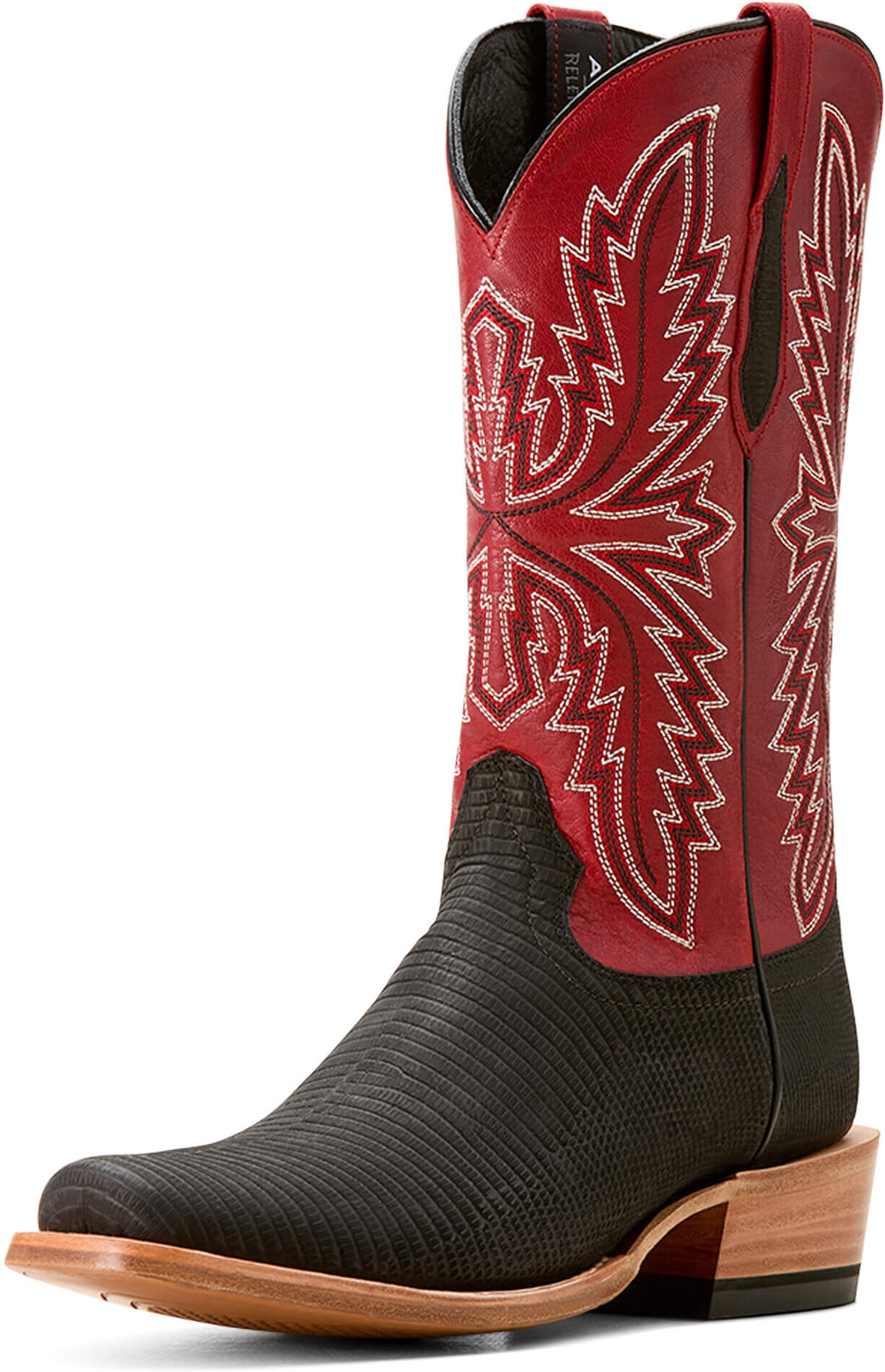 Men's Futurity Relentless Golde Rush Cowboy Boots in Black Lizard Bravado Red Leather, Size: 11.5 B / Narrow by Ariat