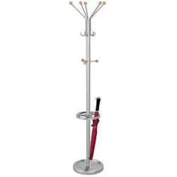 Kerkmann, Garderobe + Kleiderstange, Kleiderständer TK 2 30606814 silber Metall 13 Haken 39,0 x 175,0 cm