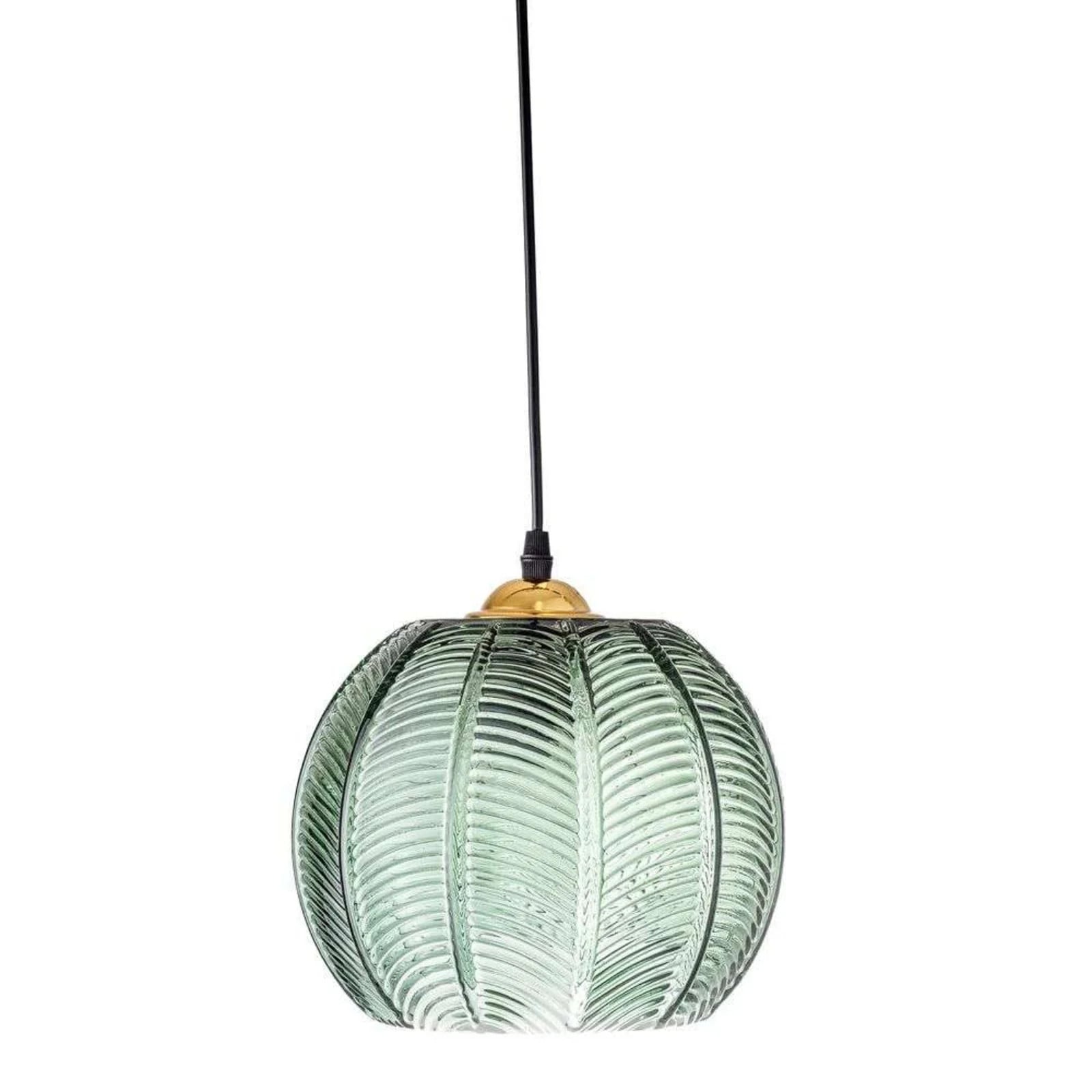 Bloomingville Adar Hanglamp Groen Glas met Goud/Messing Details