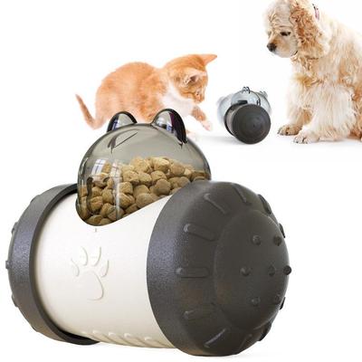 Snug & Styled Smart Wobble Treat Dispenser Toy For Dogs & Cats Interactive Pet Puzzle Feeder Balance Toy black White