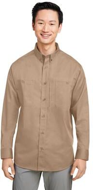 Harriton M585L Men's Advantage IL Workshirt in Khaki size 3XL   Cotton/Polyester Blend