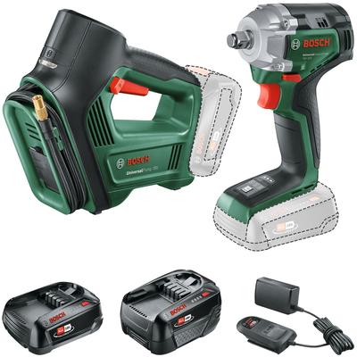 Akku-Luftpumpe BOSCH HOME & GARDEN "CORE Combo Kit 18V", grün, Pumpen, inkl. Akku und Ladegerät