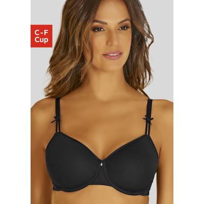 Minimizer-BH LASCANA, Damen, Gr. 90, Cup F, schwarz, Microtouch, Obermaterial: 82% Polyamid (TACTEL), 18% Elasthan (LYCRA), BHs Minimizer-BH, mit nahtlos vorgeformten Spacer-Schalen, Basic Dessous