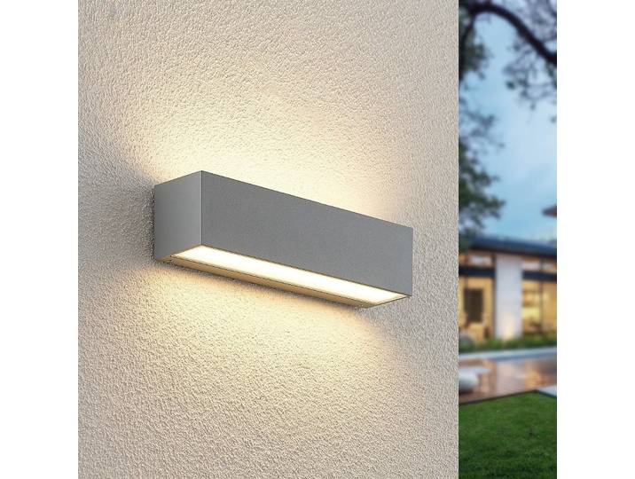 Applique d'extérieur LED Lengo, éclairage vers le haut/vers le bas, L25, argent Lucande - Balcon - Moderne - Aluminium - Angulaire