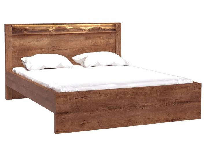 Beautysofa Bett Polis I-19 160x200, Doppelbett, Kopfteil mit LED-Beleuchtung