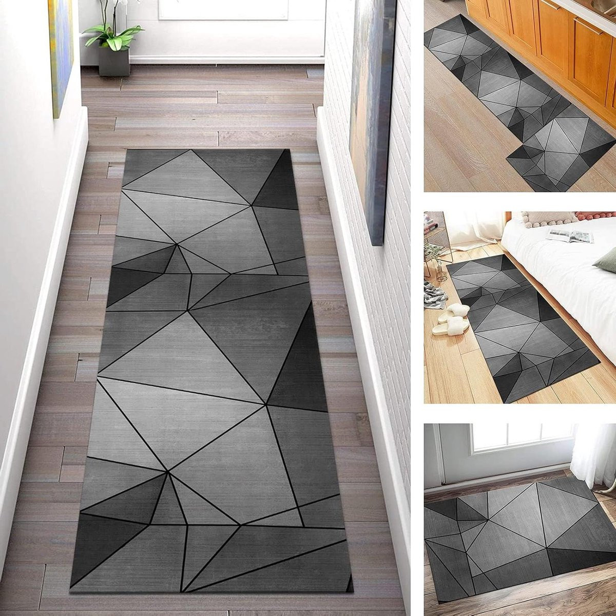 Vloerkleed Runner met Vintage Patroon voor Gang of Keuken, Polyester, 70 x 200 cm