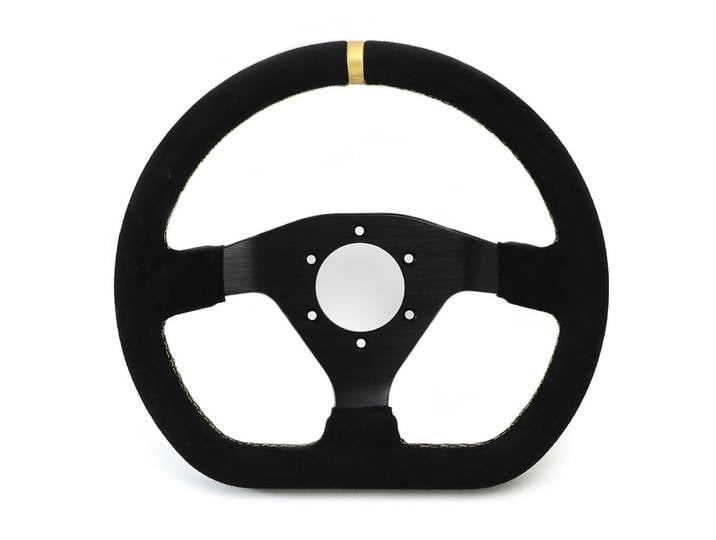 Volant de course plat en suède de 300 mm pour voiture, drift, jeu PC, contrôle PCD-70mm universel