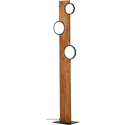 Brilliant, Stehlampe, Cheesy LED Stehleuchte 140cm matt schwarz/holz (2300 lm)