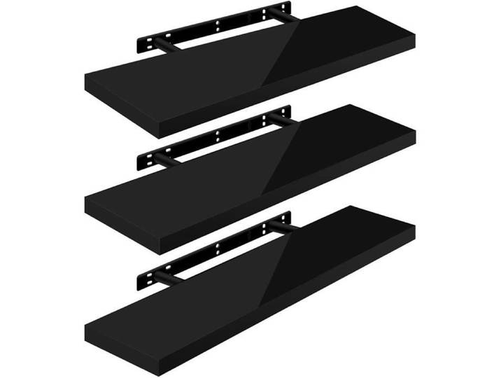 WOLTU 3 x Étagère Murale Tablette Murale Panneau de Bois Étagère Flottante Étagère à Livres 90x22 9x3 8cm Nior RG9481sz-3