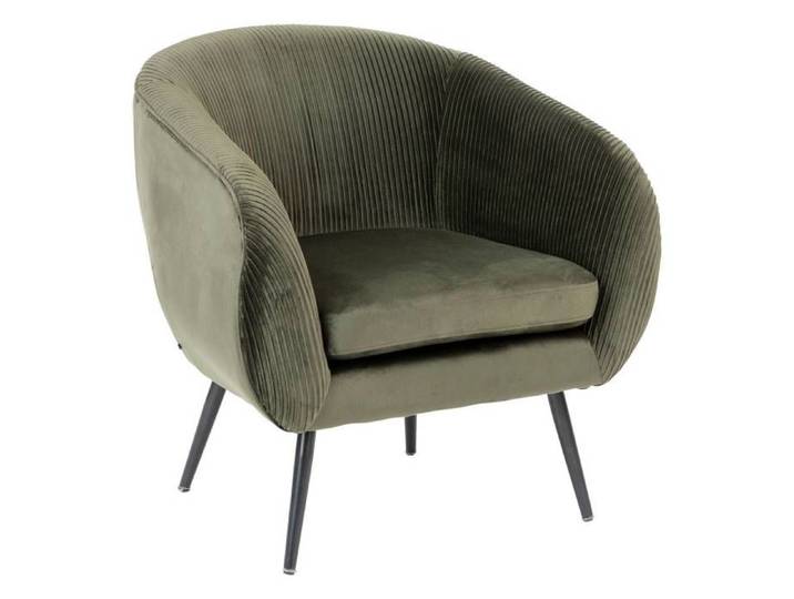 Fauteuil Solaro velours vert kaki - Atmosphera Créateur d'intérieur