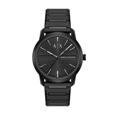 Quarzuhr ARMANI EXCHANGE, schwarz (schwarz, schwarz, schwarz), Armbanduhren, Herren, Quarzuhr, Armbanduhr, Edelstahlarmband, analog