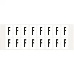 Aufkleber I Buchstabe F, weiß/schwarz, Folie, Schrifthöhe 25mm, 22x36mm, 320 Stück/Packung