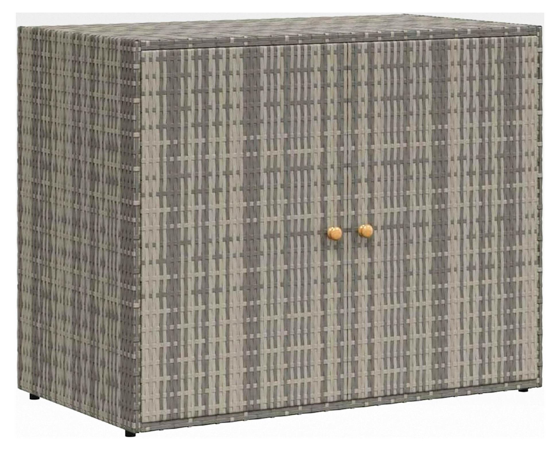 Gartenschrank Grau 100x55,5x80 cm Poly Rattan