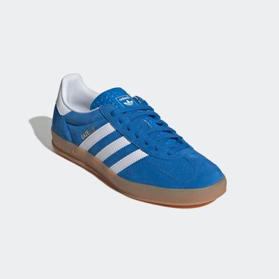 Sneaker ADIDAS ORIGINALS "GAZELLE", Herren, Gr. 38,5, blau (blaubird, ftwwht, gum2), Leder, Synthetik, Schuhe Sneaker