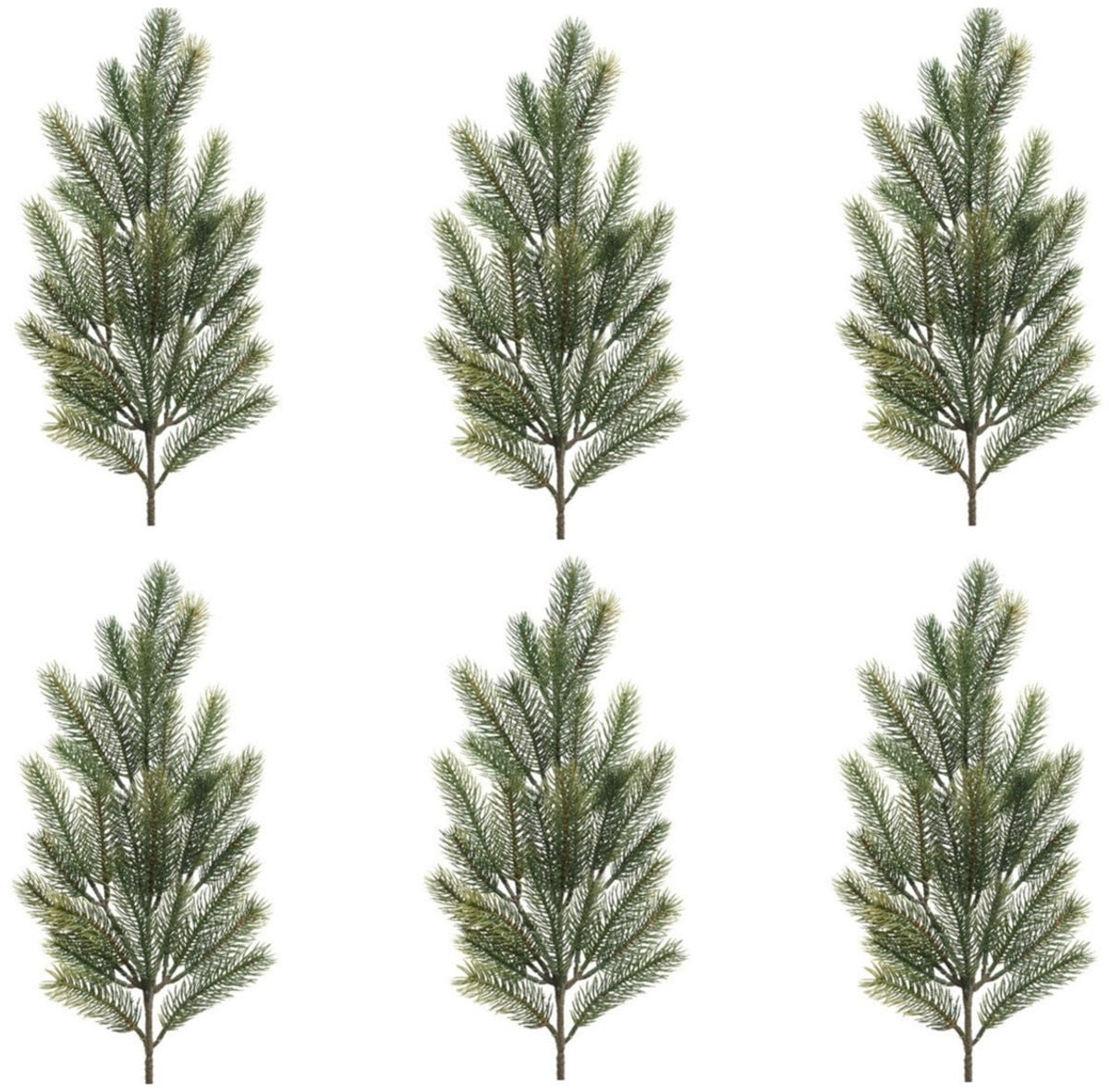 Decoris Kersttak - 6 stuks - Groen - 66 cm - Kunstmatige dennentak voor kerstdecoratie
