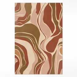 TEPPICH 100x150 cm Abstrakte Flecken Komposition in Boho-Farben