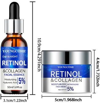 Multisell Products Hub Retinol Serum Combo Set, Smoothes Wrinkles, Increases Elasticity 50ml 60g