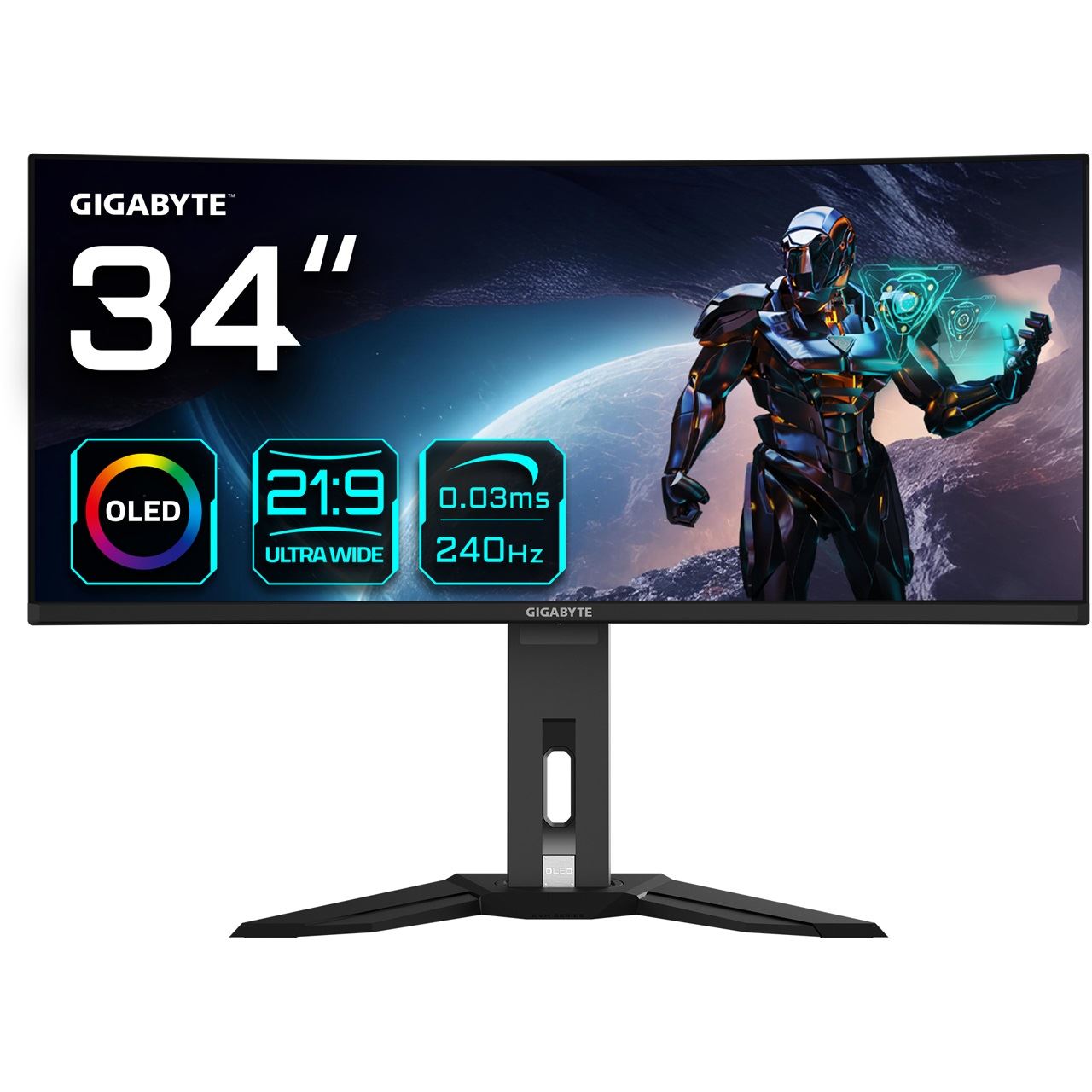 34" (86,36cm) Gigabyte MO34WQC2 schwarz 3440x1440 1xUSB-Typ-C / 1xDisplayPort 1.4 / 2x HDMI 2.1