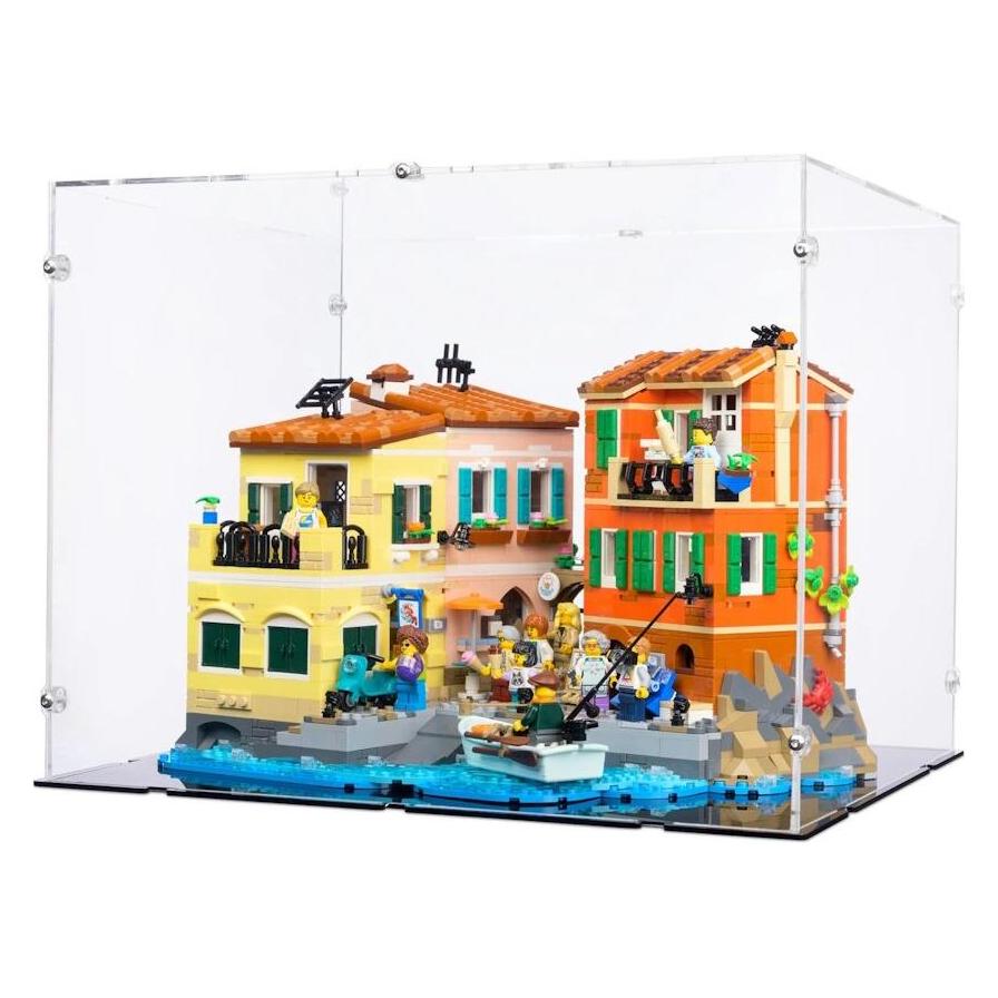 iDisplayit Acryl-Display für LEGO 21359 Die Italienische Riviera (Mit schwarzem Boden) (EC393230NS-BLK)
