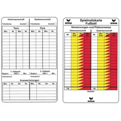 50er Pack erima Spielnotizkarten Fußball