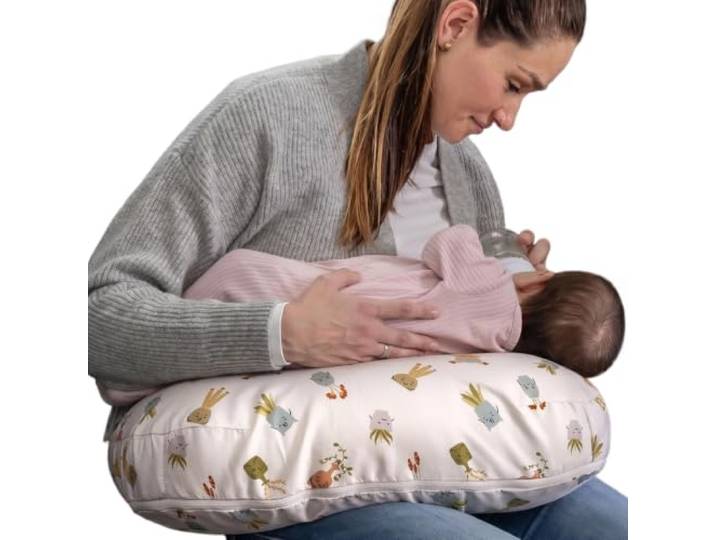 Boppy Stillkissen, hellbraune glückliche Zimmerpflanzen, größer, Fester, stützender Kissen zum Stillen und Flaschenfüttern, festere Füllung, höhere Hebung, größere Fläche als das Original-Stillkissen