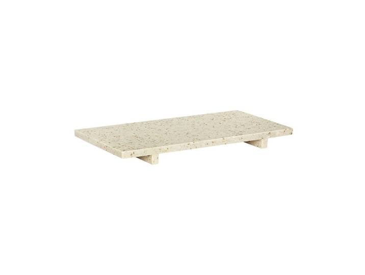 Plateau en grès beige, rectangulaire, fait main, décoratif, pour