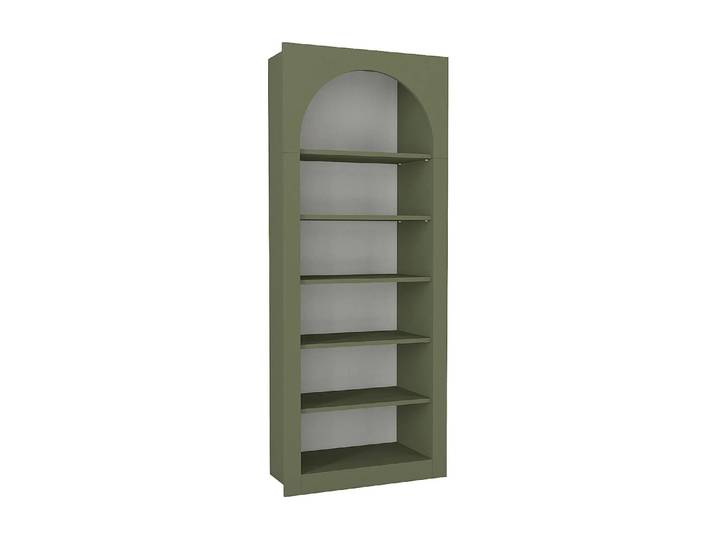 Bibliothèque avec 6 niches - Kaki - CYMORA