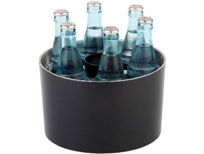 APS Konferenzkühler, Ø 6,7 cm für 0,25-0,5 l-Flaschen, Kronkorkenschale Flaschenkühler; Kühlrondell für Flaschen; Tischkühler für 6 Flaschen; inkl. Kühlakku; Flaschenöffner