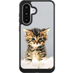 Nivocase Hülle für Samsung Galaxy A56 5G Handyhülle NIVOcore Case Schwarz Feder Haustier Katze (Samsung Galaxy A56 5G), Smartphone Hülle, Schwarz