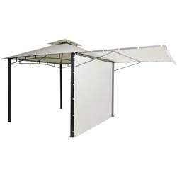 Pergola MCW-F94, Garten Pavillon, Stahl bewegliche Seitenwand 2,5x2,5m ~ creme-beige