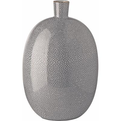 Tischvase GILDE "Vase Athina oval", grau, B:23cm H:42cm T:27cm, Porzellan, Vasen