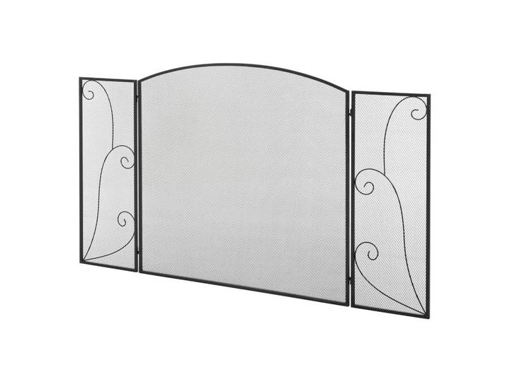 Homcom Kamingitter, für Wohnzimmer, Metall, Schwarz 132,5 x 76,5cm, 1.5x76.5x132.5 cm, Elektrogeräte, Heizgeräte, Elektrokamine