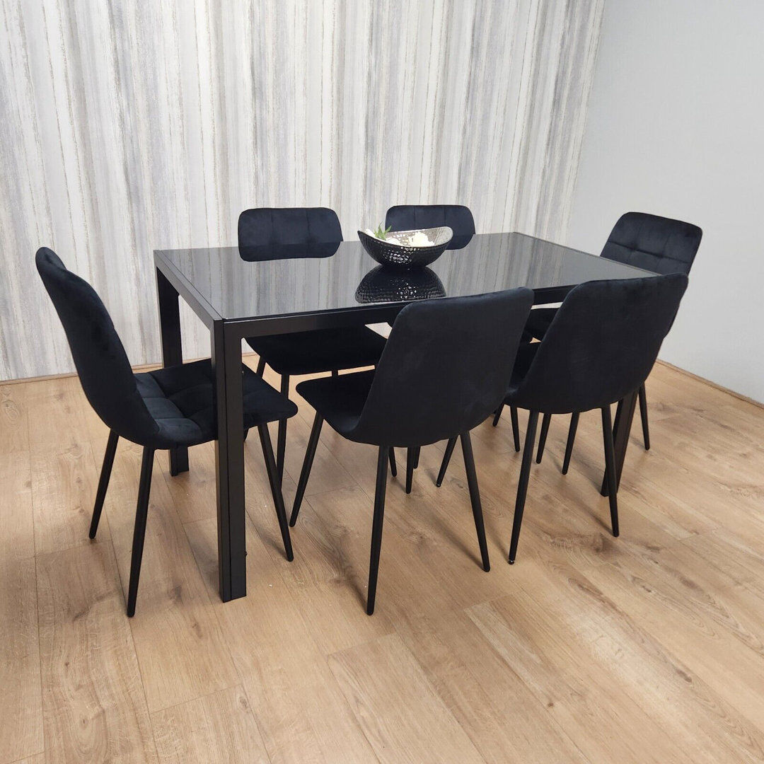 Fairmont Park Janey 6 -Person Dining Set Black 6