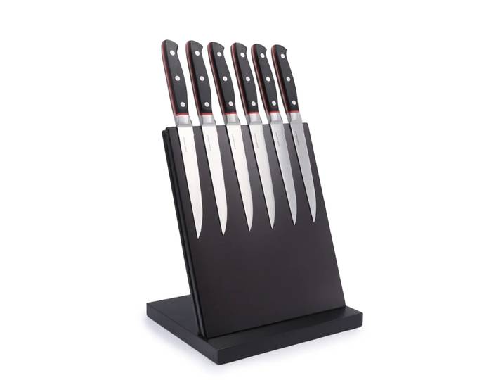 Bloc magnétique de 6 couteaux à steak - 25 - noir