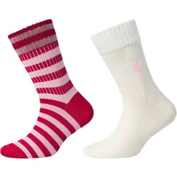 2er Pack s.Oliver Silky Mini Motif Crew Socken Kinder 4150 - lavender 35-38