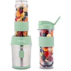 H.Koenig Mini Smoothie Maker Standmixer, Blender elektrisch, Transportabel Kompakt 570mL SMOO18 BPA-frei, 300W, 2 tragbare Flaschen, Pastellgrün