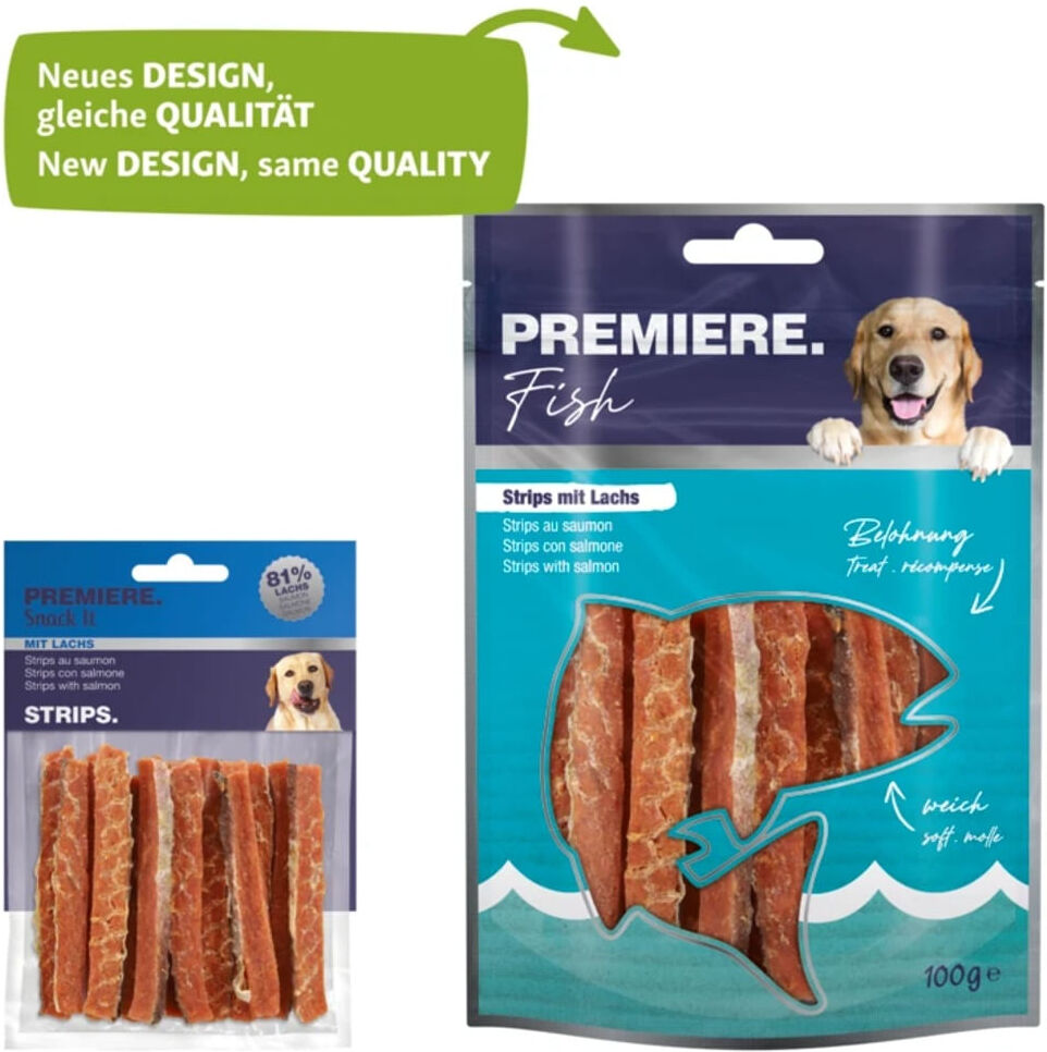 Premiere Dog Snack Fish Strips 100G SALMONE