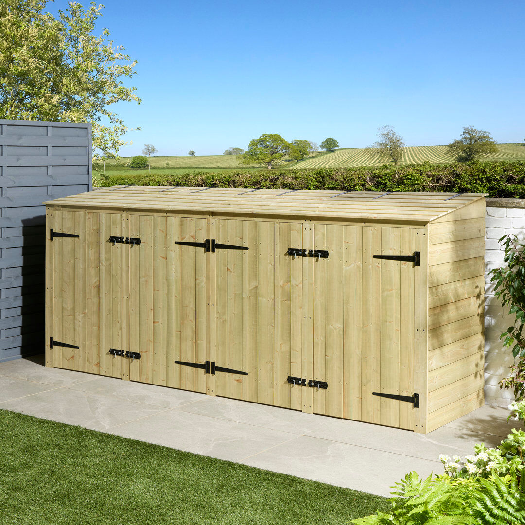 Rowlinson Wooden Bin Store 129cm H X 290cm W X 80cm D