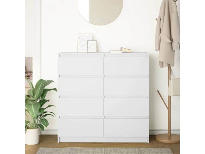 KTHLBRH Anrichte weiß 100 x 35 x 99 cm Technisches Holz Glatte Oberfläche, resistent gegen Feuchtigkeit und Verformung, großer Raum, robuste Oberfläche, leicht zu reinigen