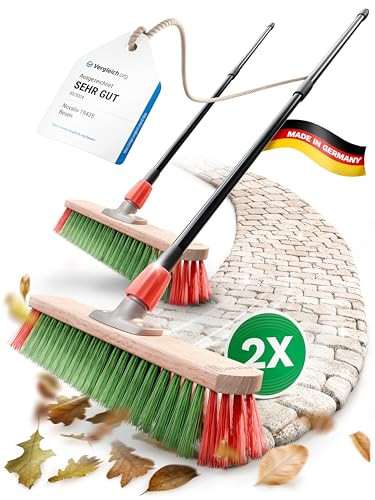 Novaliv Veegbezem met Telescoopsteel - Set van 2 Multifunctionele Straat- en Tuinbezem