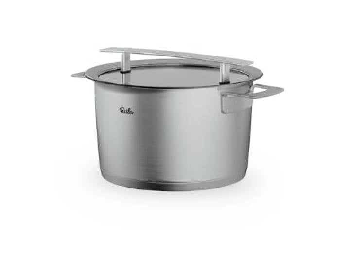 Fissler Phi Collection® hoher Kochtopf (Ø 24 cm, 6,5 L) mit Glasdeckel, Edelstahl-Topf, CookStar® Boden, für Induktion und alle Herdarten, spülmaschinengeeignet, Made in Germany