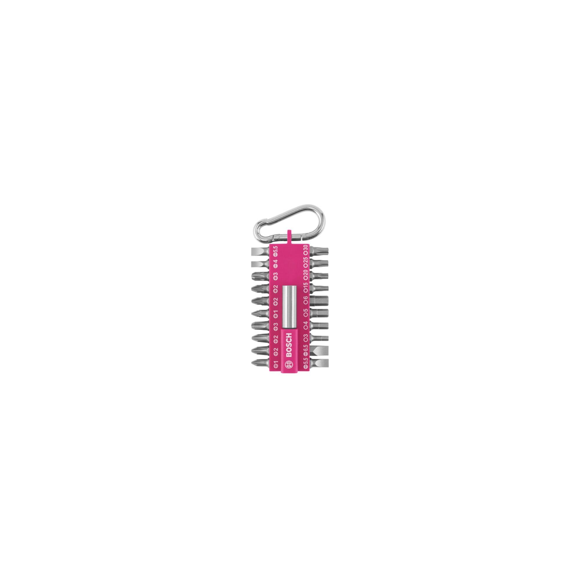 BOSCH 21-teiliges Schrauberbit-Set mit Snap-hook (pink) Ausstellerversion (2607012000)