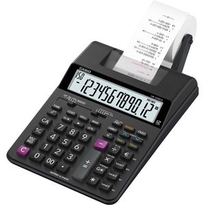 Casio Tischrechner HR 150RCE, Farbbanddruck, 12-stelliges LC-Display, Batteriebetrieb