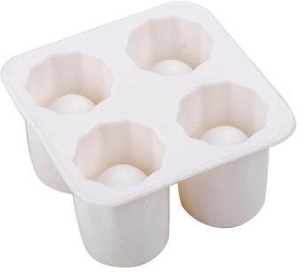 Inspired Deals 4 Cavity Silicone Ice Cube Mold For Whiskey, Cocktails & Creative DIY Treats white
