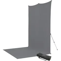 WESTCOTT X-Drop Pro Wrinkle-Resistant Backdrop Kit mit HG grau (2.4 x 2.5m)