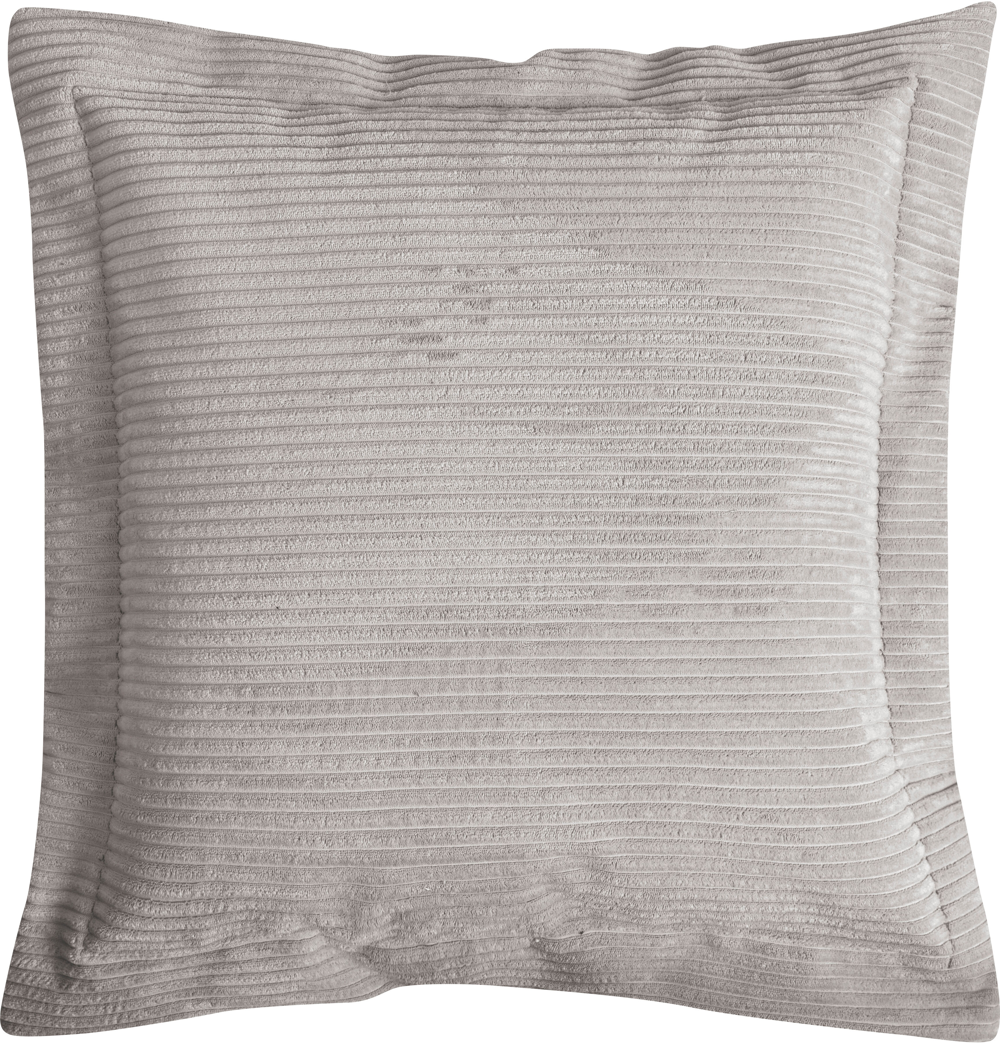 Dekokissen MAGMA HEIMTEX "SHARA Flatterkissen", grau (grau, cord gestreift unifarben), B:70cm H:8cm L:70cm, Faserbällchen (Polyester), Polyester, Dekokissen_Sitzkissen_Kissenhüllen, Dekokissen, in trendigem Cord-Stoff und elegantem Stehsaum grau, cord  ge