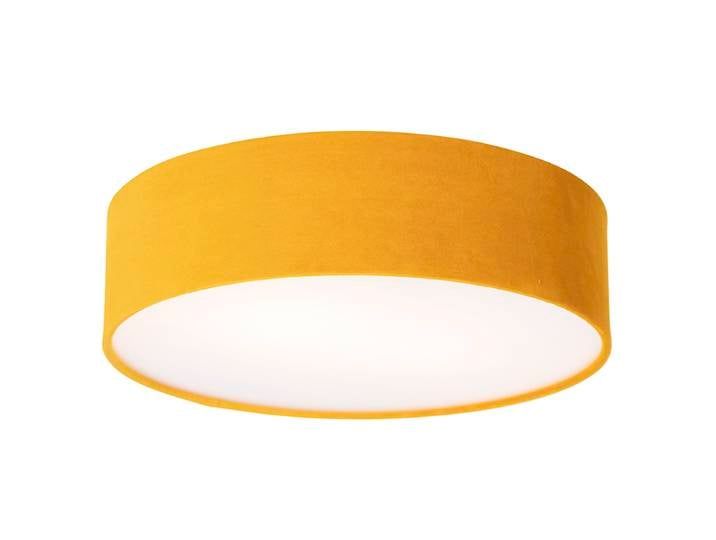 Plafonnier moderne ocre 40 cm avec intérieur doré - Drum