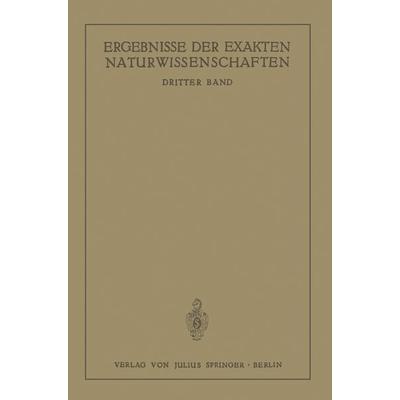 Ergebnisse der Exakten Naturwissenschaften, Taschenbuch von , Springer Berlin, 978-3-642-93860-3