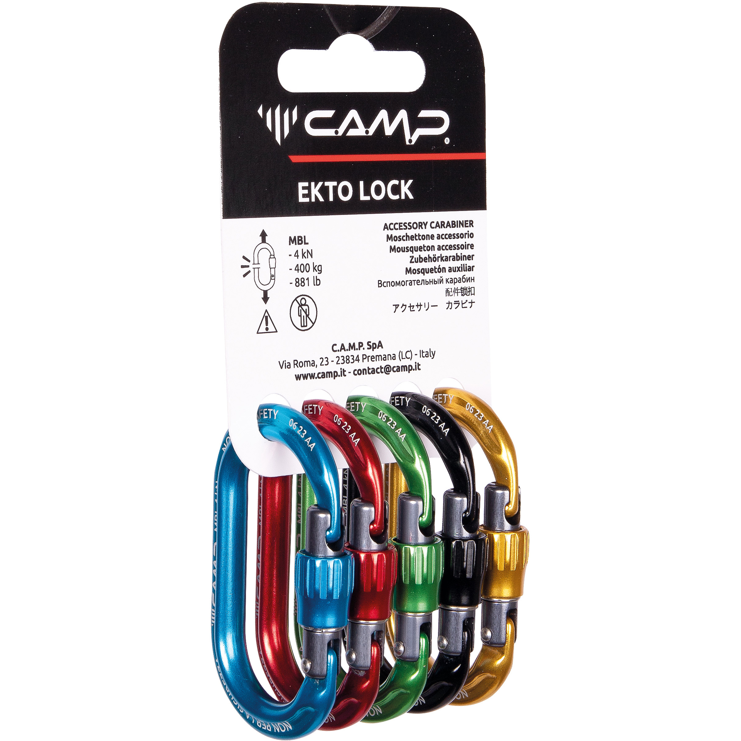 Camp Rack Pack Ekto Lock 5er Pack Karabiner Karabiner mehrfarbig