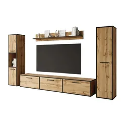 Wohnwand  Bogota , holzfarben , Maße (cm): B: 240 H: 130